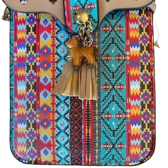 Crossbody Aztec/Western Clear Touchscreen Cell Phone Bag, Detachable Strap, NWOT - Picture 6 of 8
